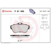 Jeu de plaquettes de frein arrière BREMBO - P 61 095