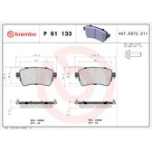 Jeu de plaquettes de frein arrière BREMBO - P 61 133