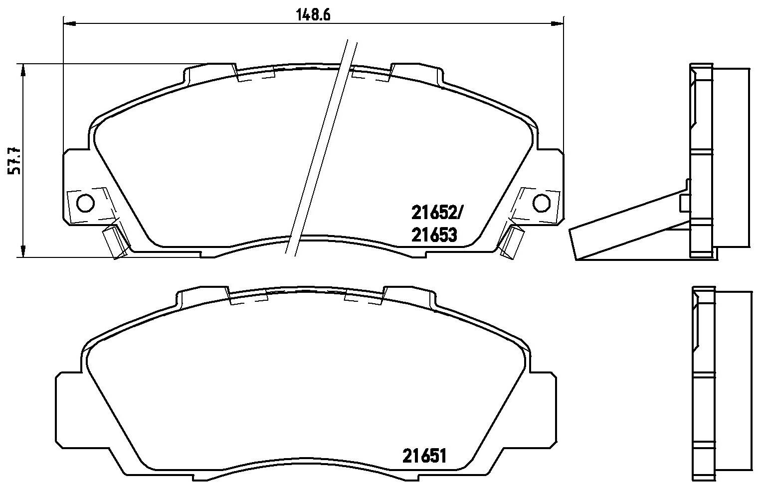 Front brake pad set