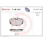 Jeu de plaquettes de frein avant BREMBO - P 06 010