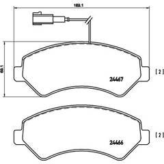 Plaquettes De Frein Avant Brembo P23136 | Pour FIAT Ducato III | Avec Témoins D'usure, Vis Et Plaquettes Anti-bruit