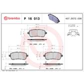 Jogo de pastilhas de freio dianteiro BREMBO - P 16 013