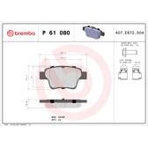 Jogo de pastilhas de freio traseiro BREMBO - P 61 080