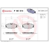 Juego de pastillas de freno delanteras BREMBO - P 68 014