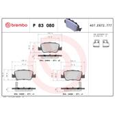 Juego de pastillas de freno traseras BREMBO - P 83 080
