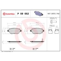 Pastiglie Freno Anteriori Brembo P 24 052 - Compatibili Con Sistemi Bosch, Con Indicatore Usura