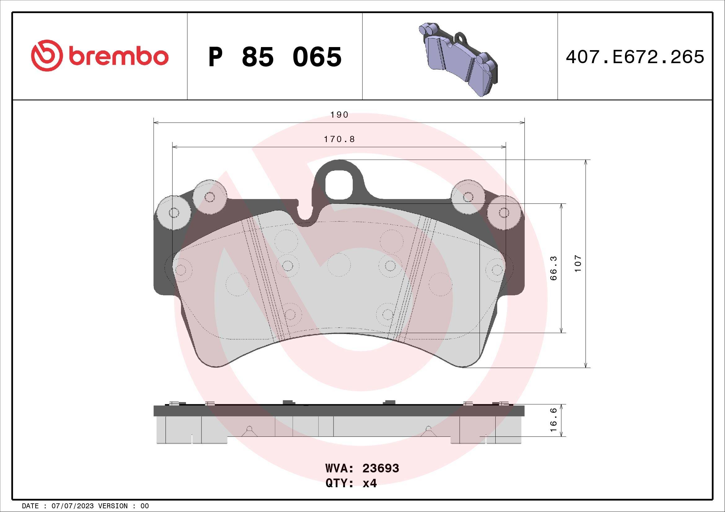Front brake pad set