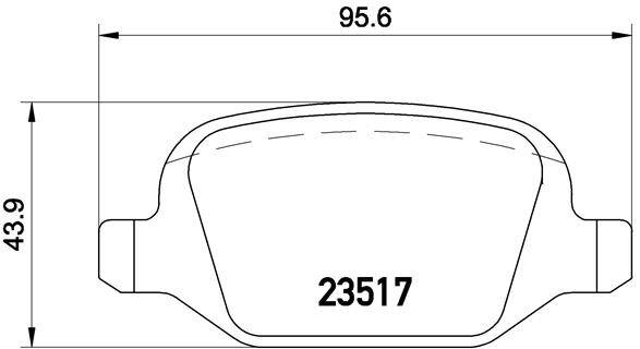 Rear brake pad set