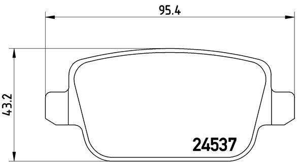Rear brake pad set