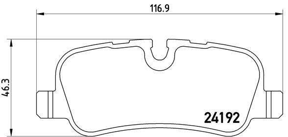 Rear brake pad set