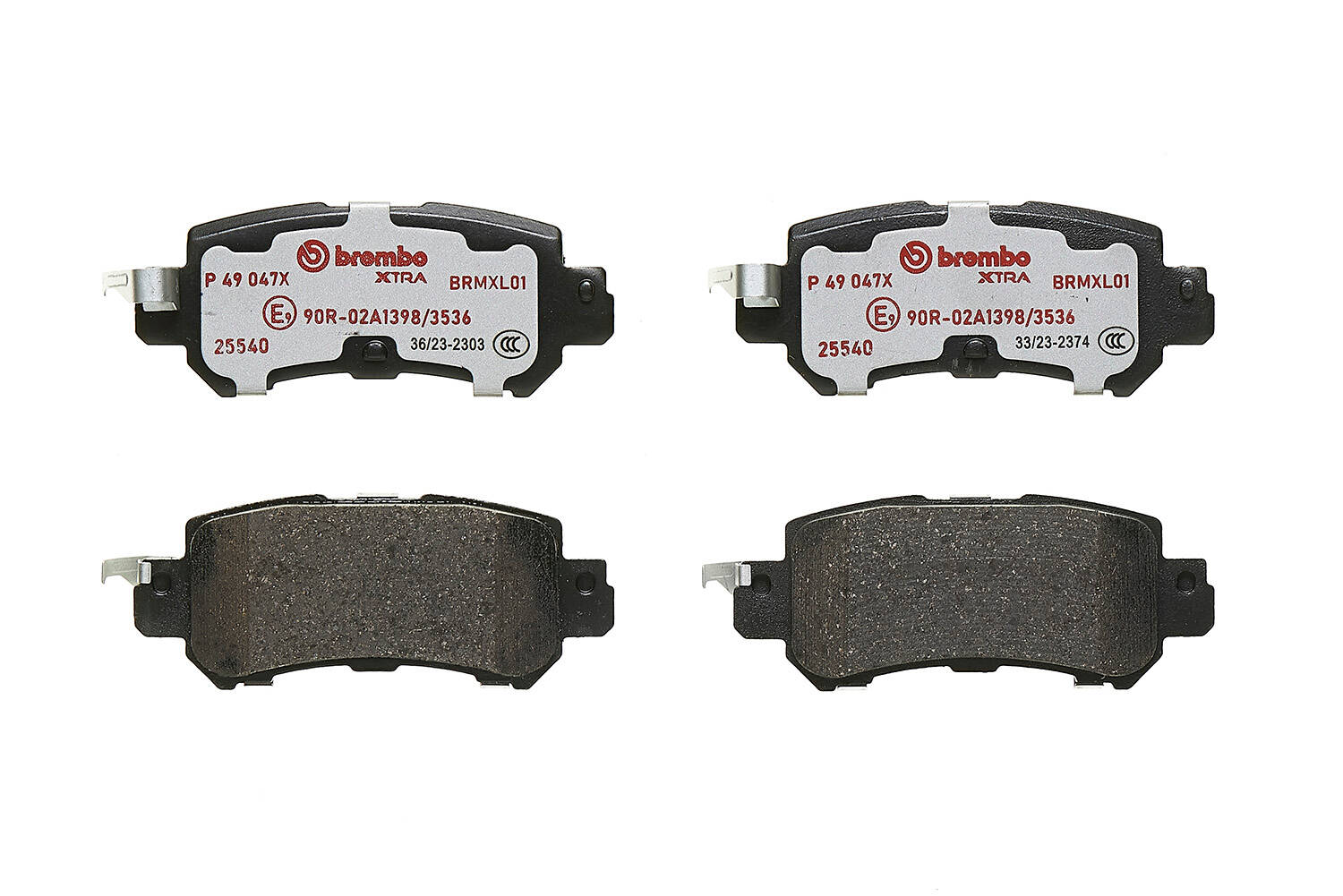 Rear brake pad set