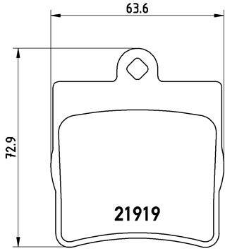 Rear brake pad set