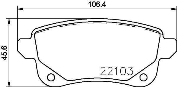 Rear brake pad set