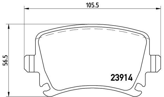 Rear brake pad set