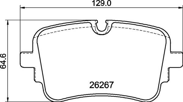 Rear brake pad set