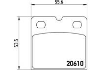 Rear brake pad set