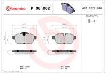 Rear brake pad set