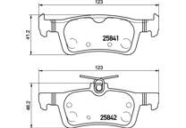 Rear brake pad set