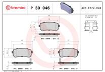 Rear brake pad set
