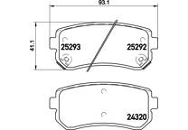 Rear brake pad set