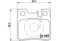 Rear brake pad set