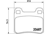 Rear brake pad set