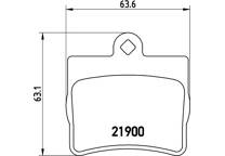 Rear brake pad set