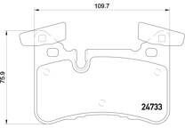 Rear brake pad set