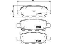 Rear brake pad set