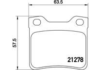 Rear brake pad set