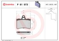 Rear brake pad set