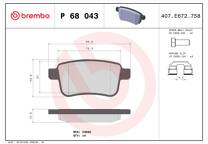 Rear brake pad set