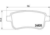 Rear brake pad set
