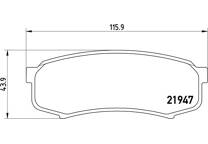 Rear brake pad set