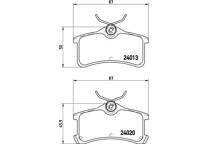 Rear brake pad set