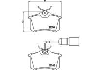 Rear brake pad set