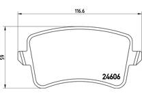 Rear brake pad set