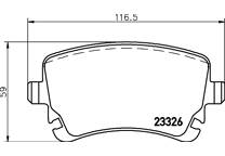 Rear brake pad set