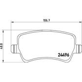 Rear brake pad set BREMBO - P 86 021