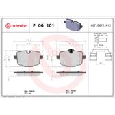 Set remblokken achter BREMBO - P 06 101