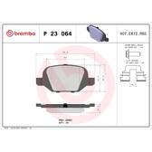 Set remblokken achter BREMBO - P 23 064