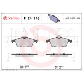 Set remblokken achter BREMBO - P 24 148