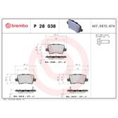 Set remblokken achter BREMBO - P 28 038