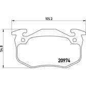 Set remblokken achter BREMBO - P 61 032