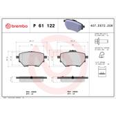 Set remblokken achter BREMBO - P 61 122
