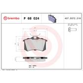 Set remblokken achter BREMBO - P 68 024