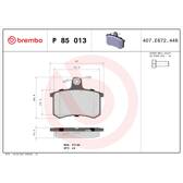 Set remblokken achter BREMBO - P 85 013
