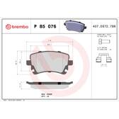 Set remblokken achter BREMBO - P 85 076