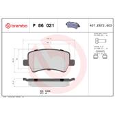 Set remblokken achter BREMBO - P 86 021
