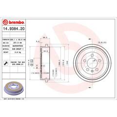 Tambour de frein BREMBO - 14.9384.20